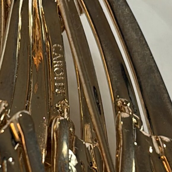 CAROLEE RHINESTONE ARTICULATED GOLD-PLATED ABSTRACT BROOCH - Picture 8 of 8